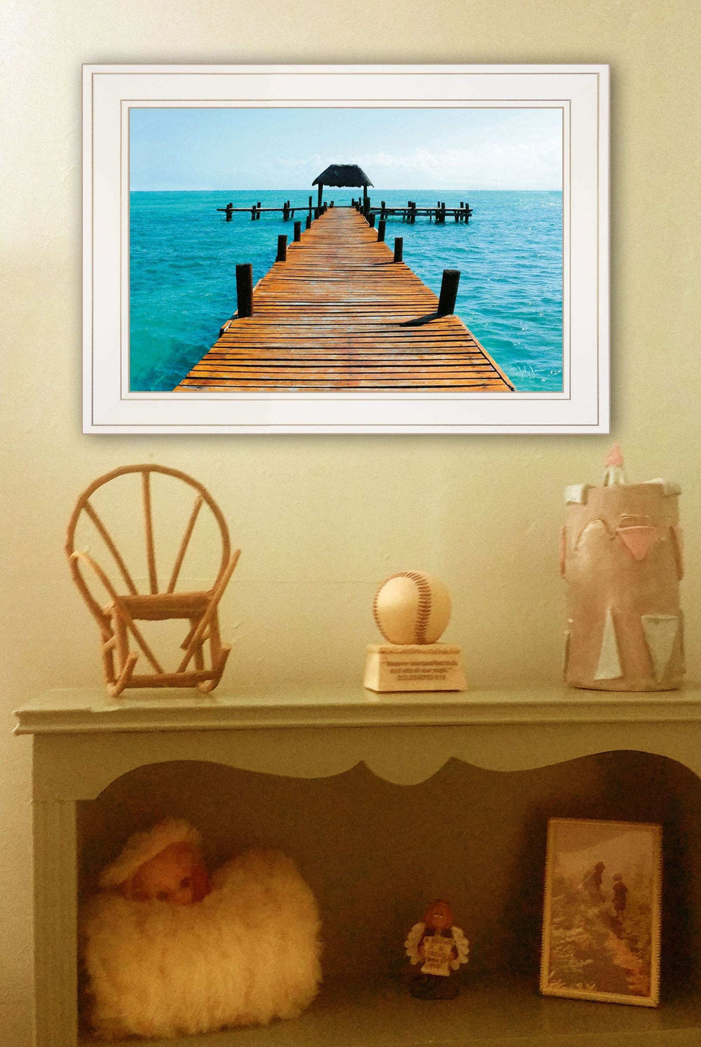 Pier White Framed Print Wall Art - Homeroots - Flyclothing LLC