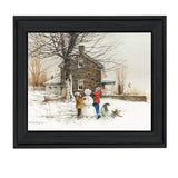 The Joy of Snow 1 Black Framed Print Wall Art - Homeroots - Flyclothing LLC