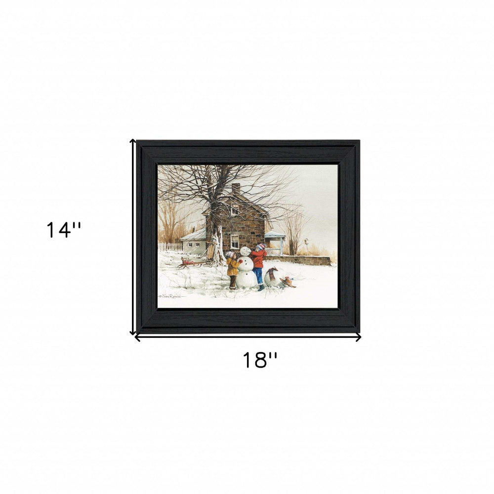 The Joy of Snow 1 Black Framed Print Wall Art - Homeroots - Flyclothing LLC