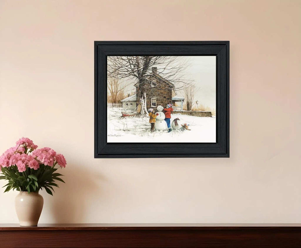 The Joy of Snow 1 Black Framed Print Wall Art - Homeroots - Flyclothing LLC