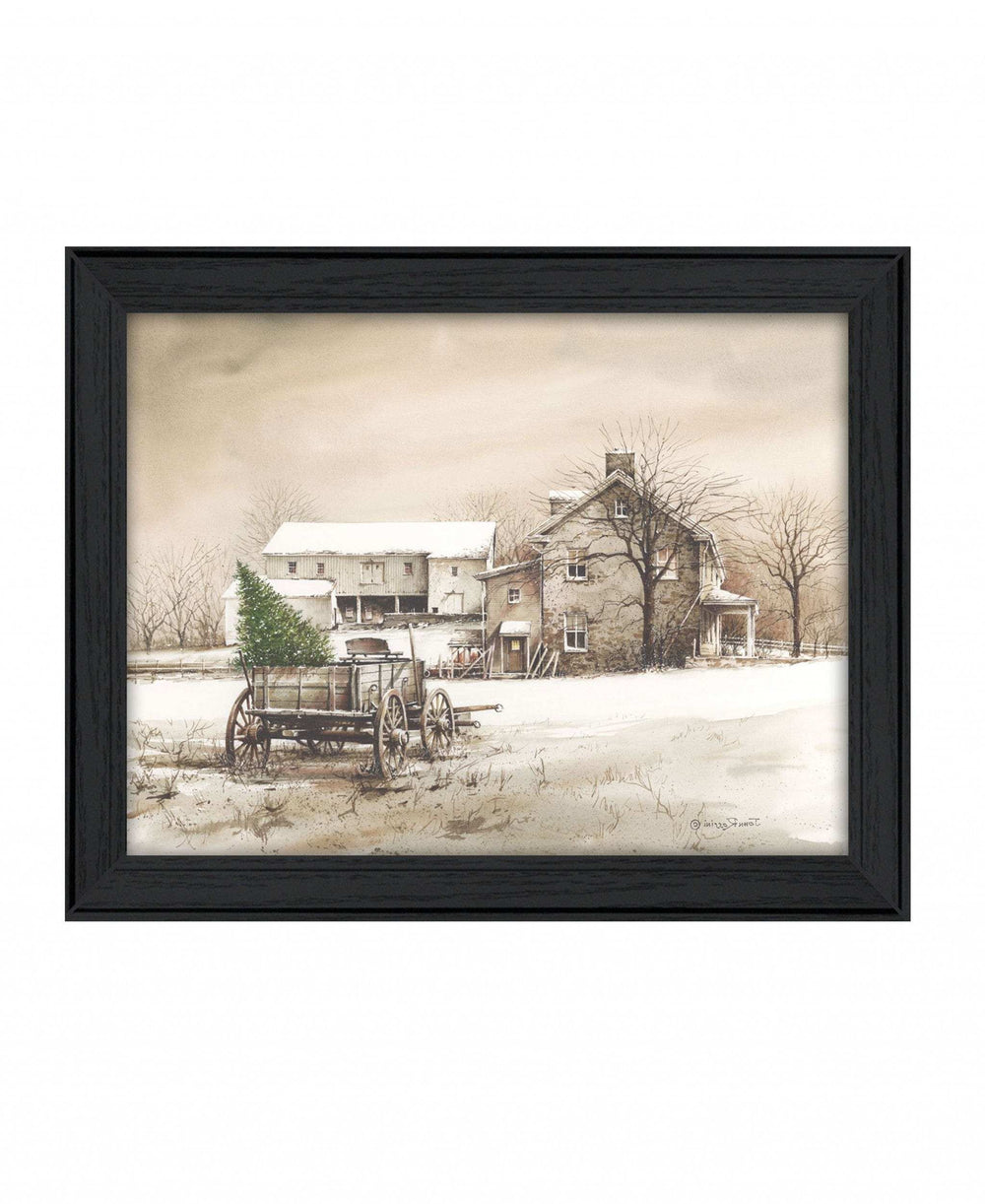 Bringing Home the Tree 1 Black Framed Print Wall Art - Homeroots - Flyclothing LLC