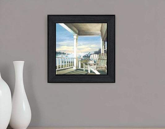 Front Porch Coastal Sunset Black Framed Print Wall Art - Homeroots - Flyclothing LLC