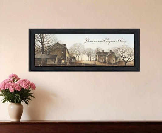 Peace On Earth 1 Black Framed Print Wall Art - Homeroots - Flyclothing LLC