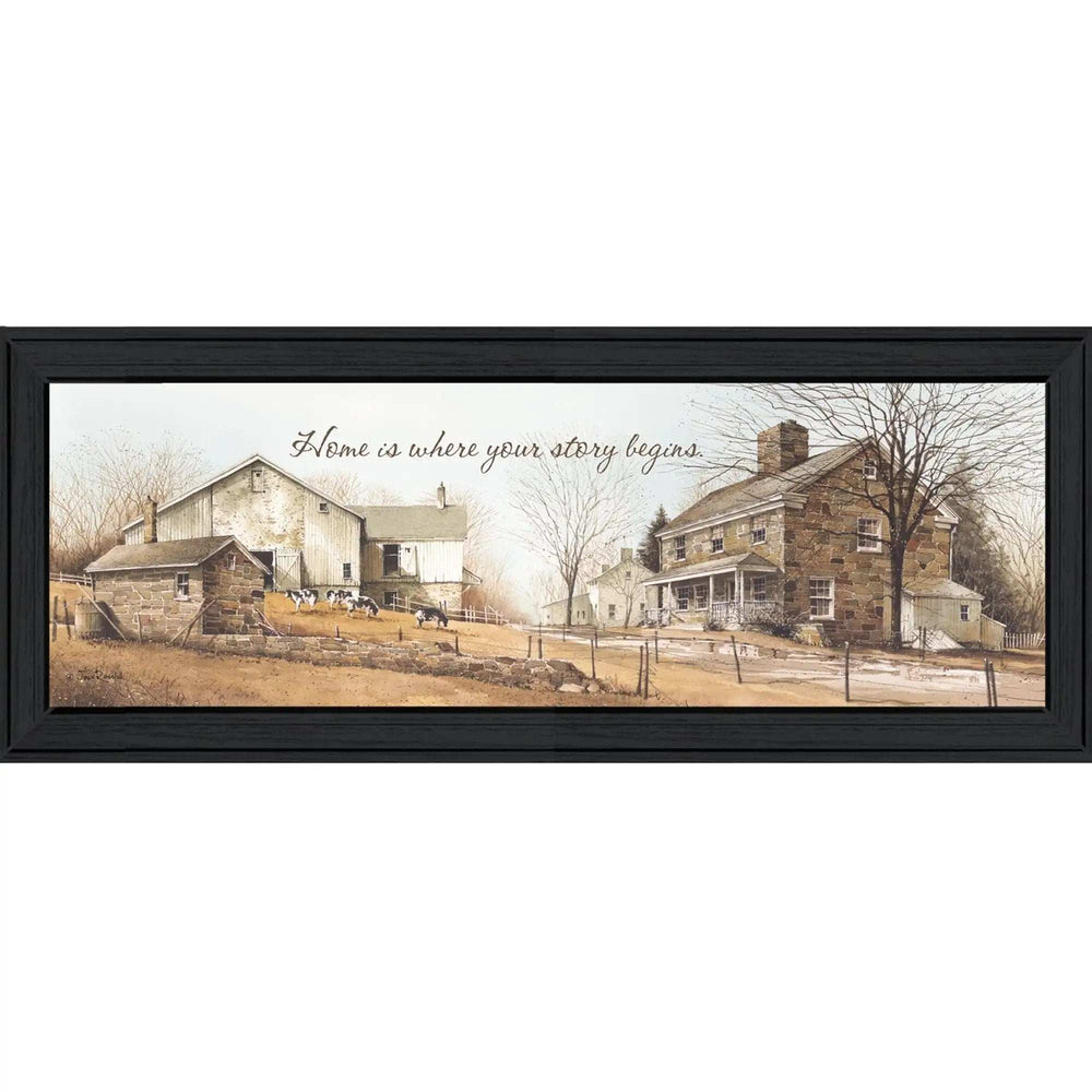 Home Begins Your Story Black Framed Print Wall Art - Homeroots - Flyclothing LLC
