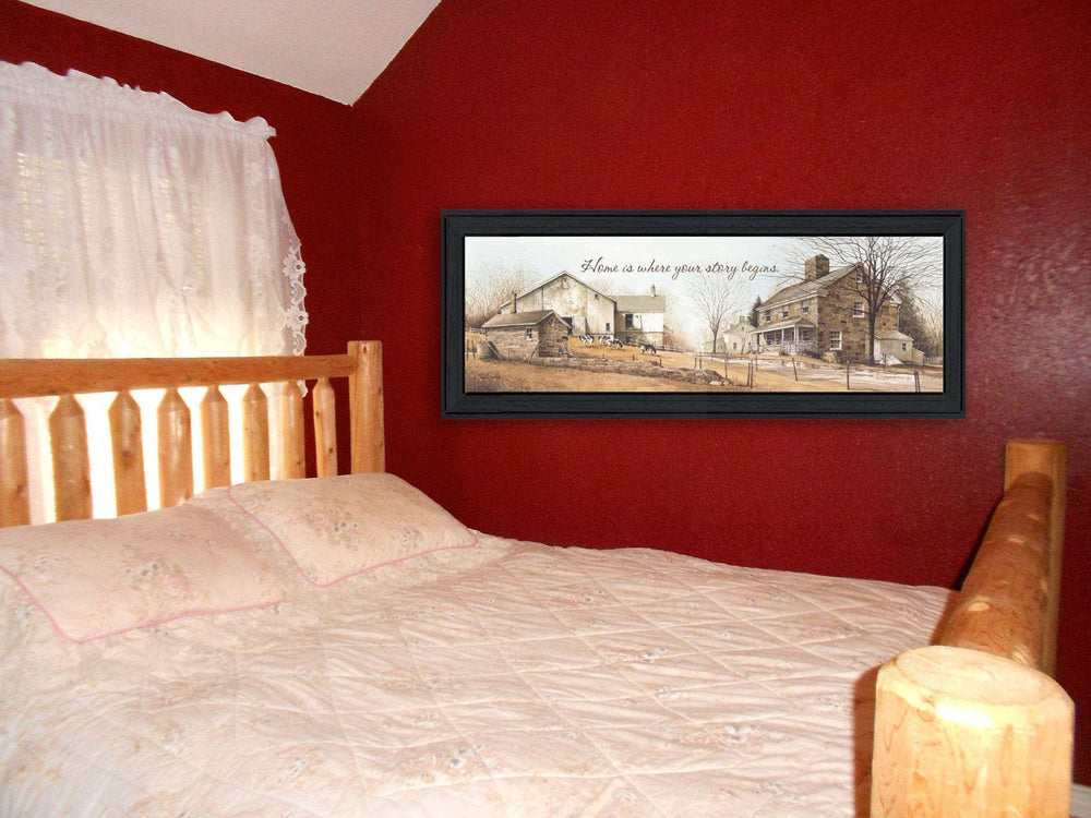 Home Begins Your Story Black Framed Print Wall Art - Homeroots - Flyclothing LLC