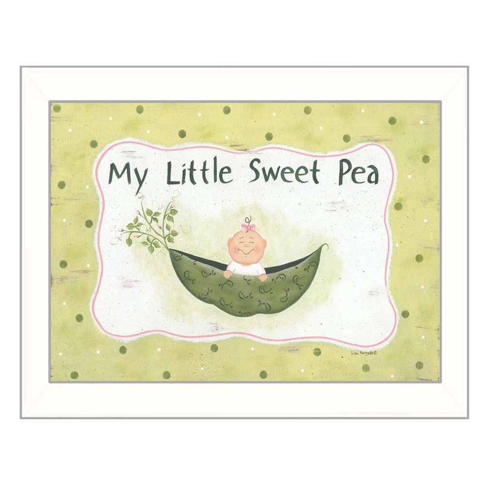 My Little Sweet Pea White Framed Print Wall Art - Homeroots - Flyclothing LLC