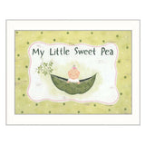 My Little Sweet Pea White Framed Print Wall Art - Homeroots - Flyclothing LLC