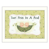 Two Peas in a Pod White Framed Print Wall Art - Homeroots - Flyclothing LLC
