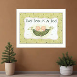 Two Peas in a Pod White Framed Print Wall Art - Homeroots - Flyclothing LLC