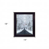 All Roads lead Home winter lane Black Framed Print Wall Art - Homeroots - Flyclothing LLC
