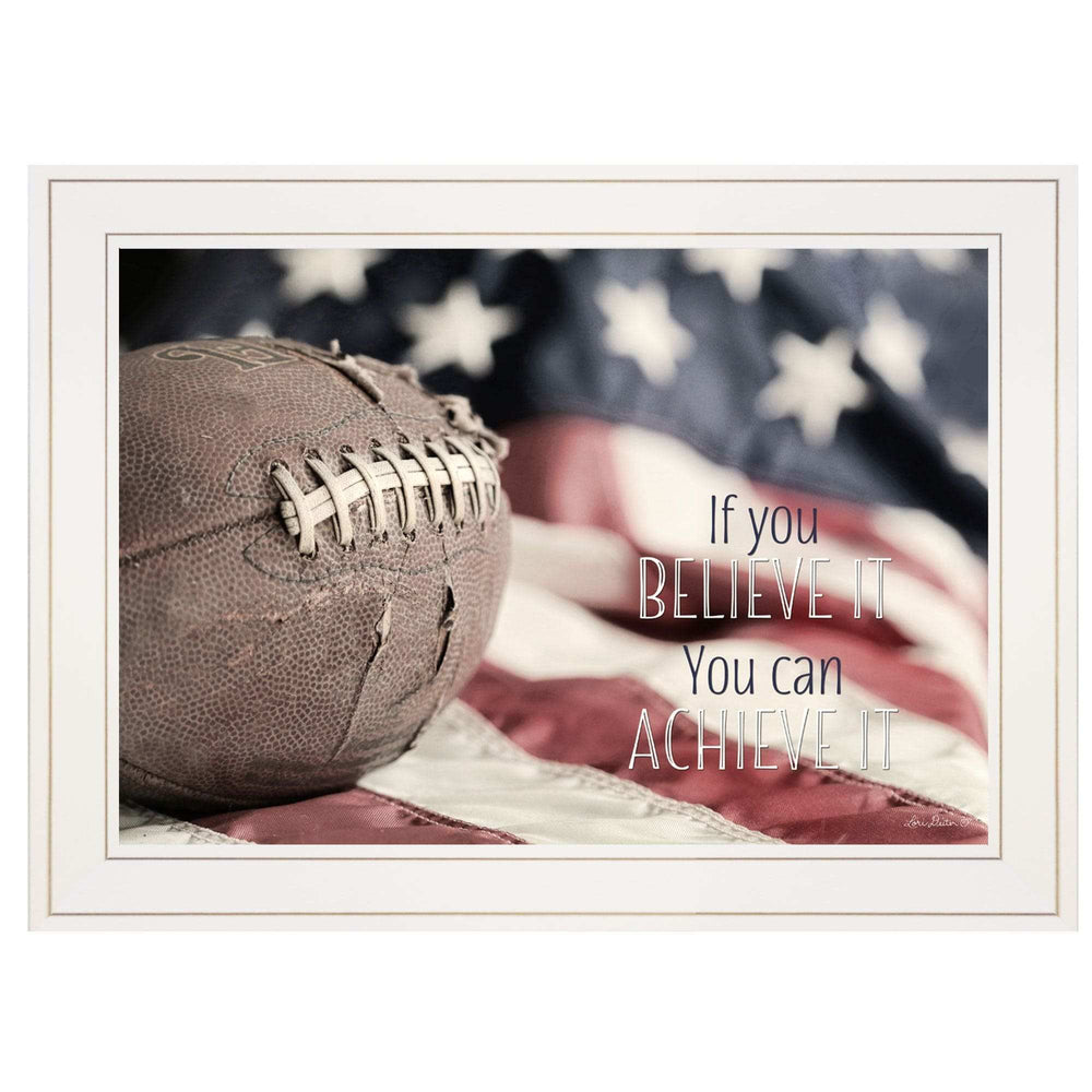 Football Believe It 1 White Framed Print Wall Art - Homeroots - Flyclothing LLC