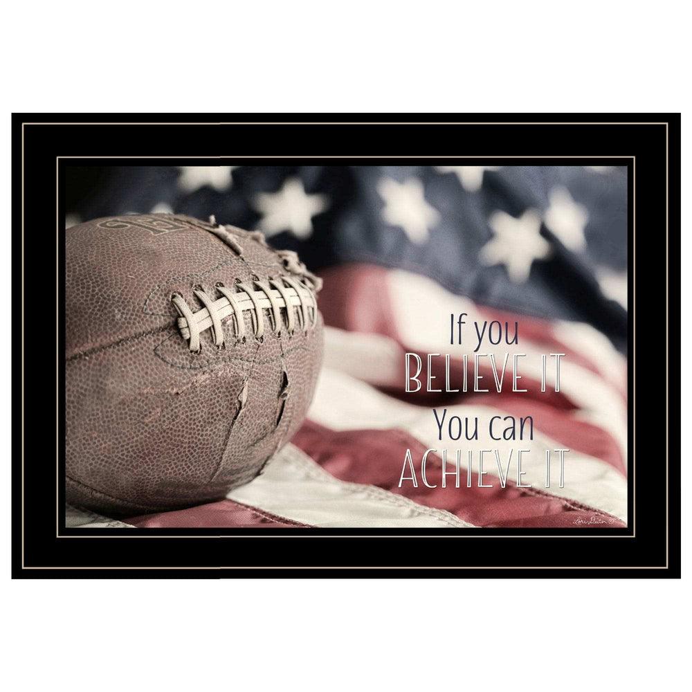 Football Believe It 2 Black Framed Print Wall Art - Homeroots - Flyclothing LLC