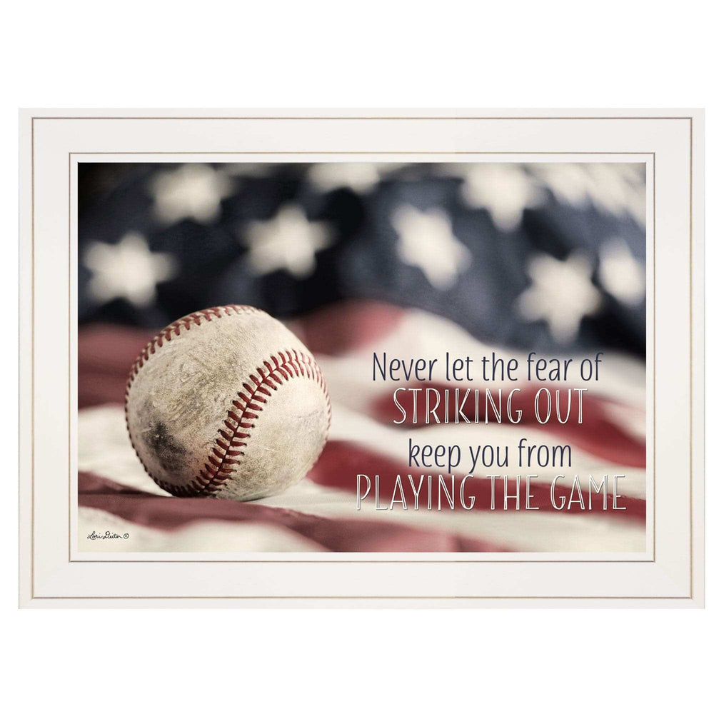 Baseball Playing the Game 1 White Framed Print Wall Art - Homeroots - Flyclothing LLC