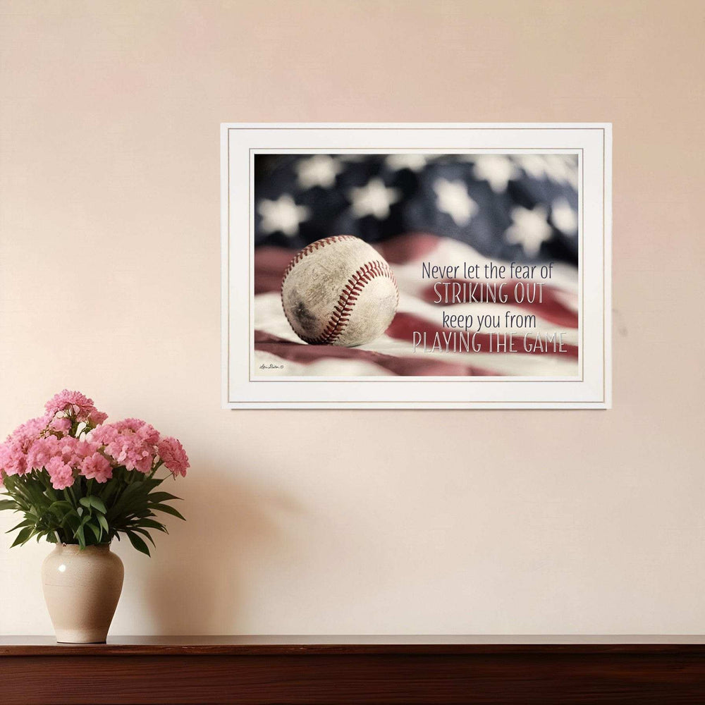 Baseball Playing the Game 1 White Framed Print Wall Art - Homeroots - Flyclothing LLC