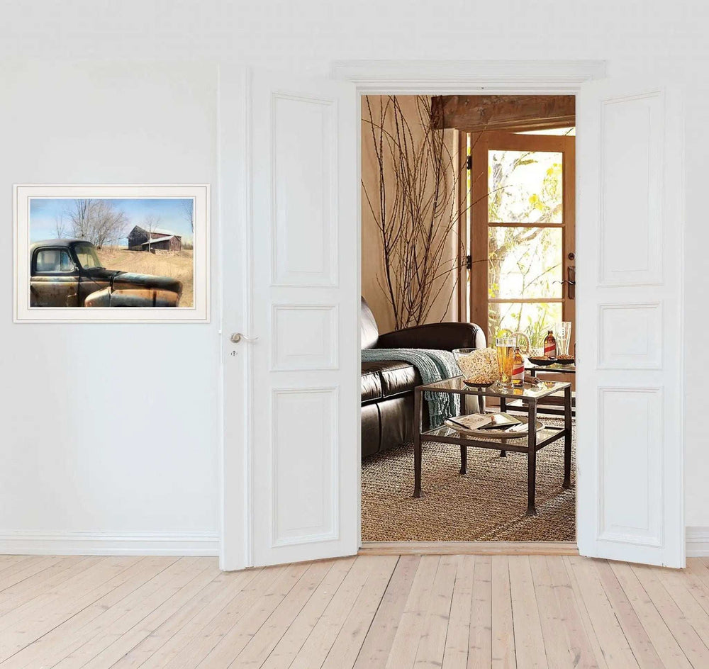 Vintage Farm Trucks 1 White Framed Print Wall Art - Homeroots - Flyclothing LLC