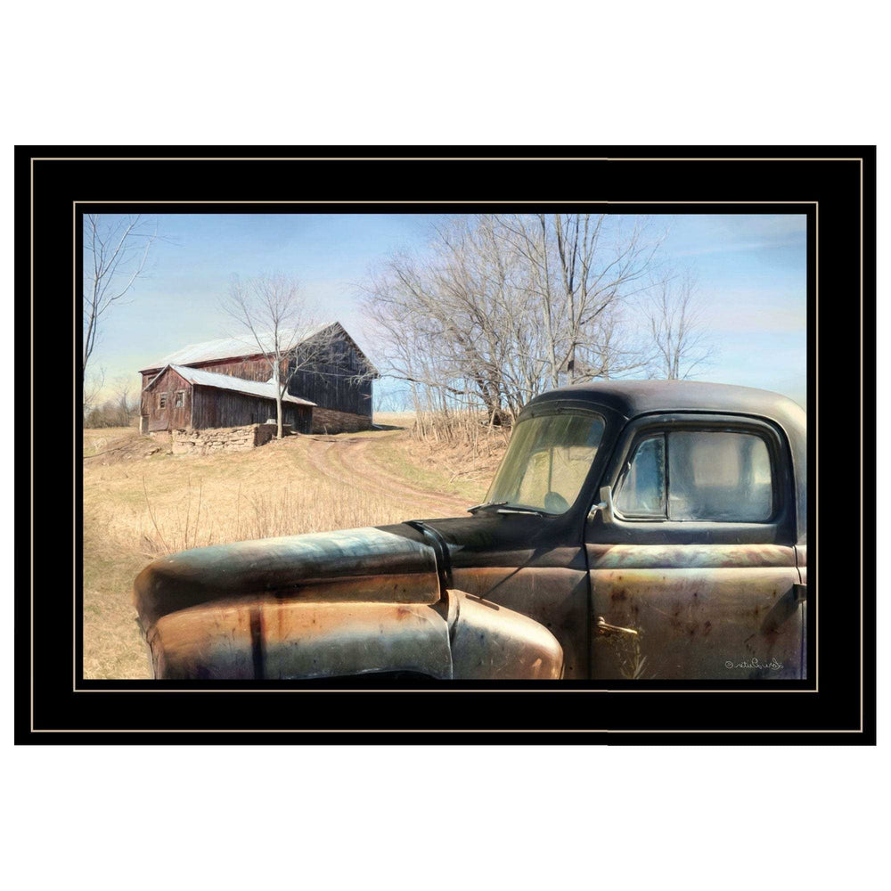 Vintage Farm Trucks 2 Black Framed Print Wall Art - Homeroots - Flyclothing LLC