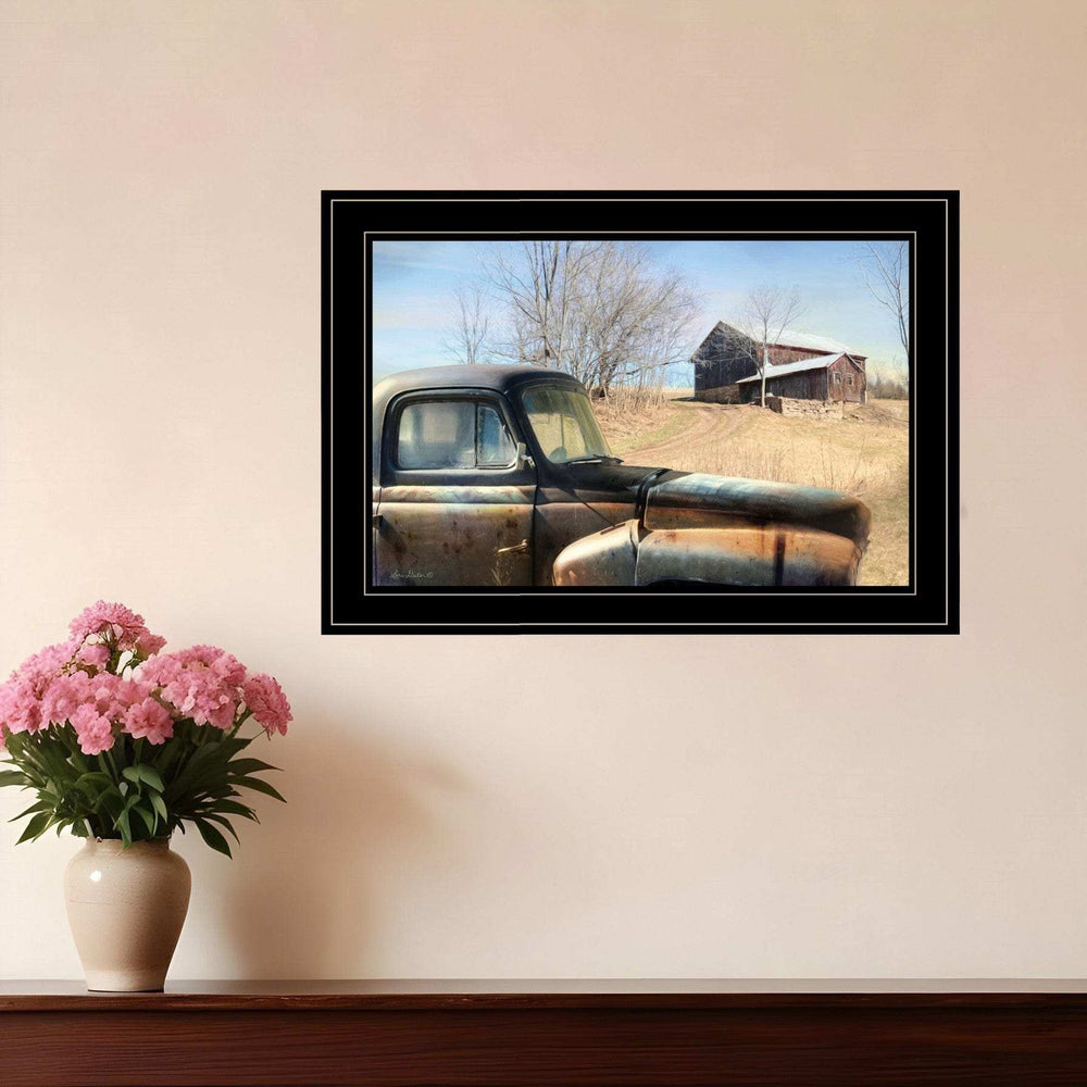Vintage Farm Trucks 2 Black Framed Print Wall Art - Homeroots - Flyclothing LLC
