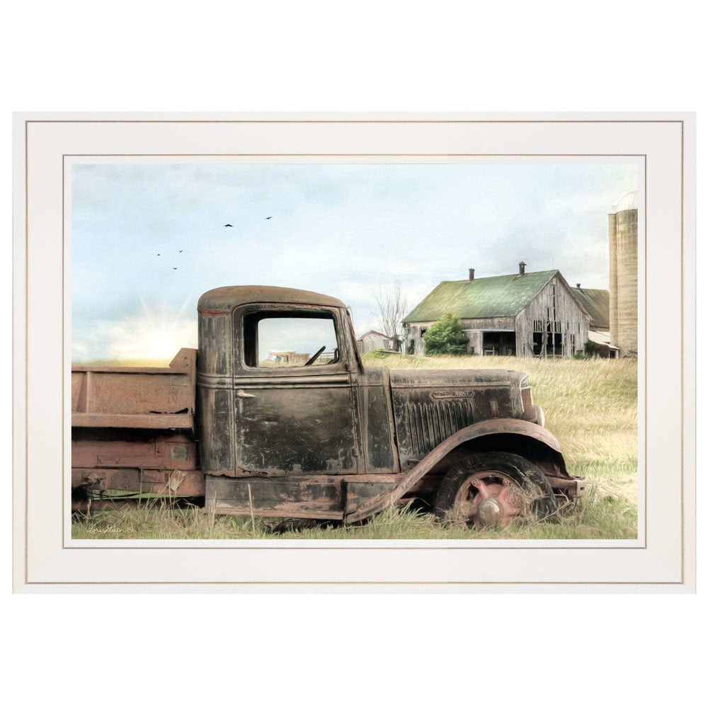 Vintage Farm Trucks I 1 White Framed Print Wall Art - Homeroots - Flyclothing LLC