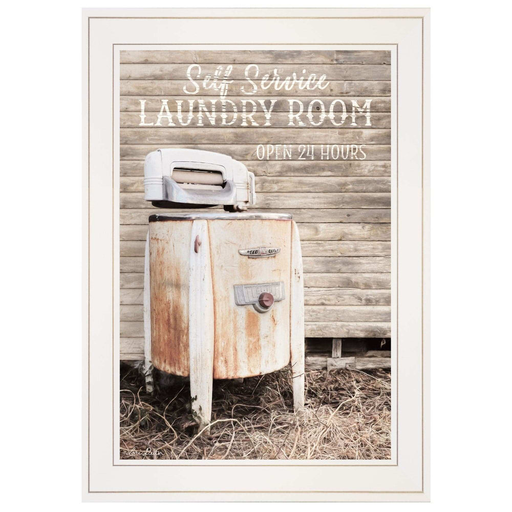 Laundry Room 1 White Framed Print Bathroom Wall Art - Homeroots - Flyclothing LLC