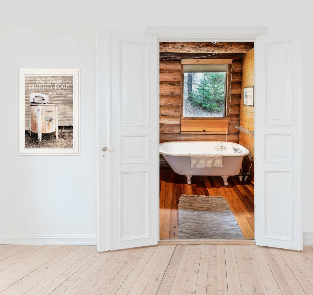Laundry Room 1 White Framed Print Bathroom Wall Art - Homeroots - Flyclothing LLC