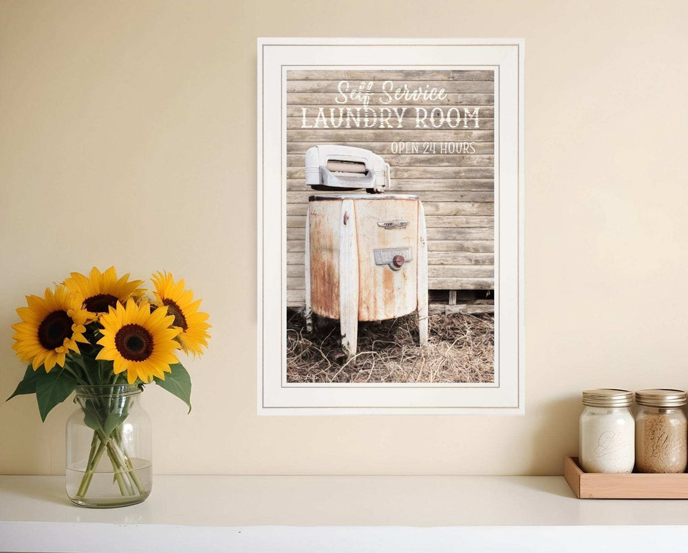 Laundry Room 1 White Framed Print Bathroom Wall Art - Homeroots - Flyclothing LLC