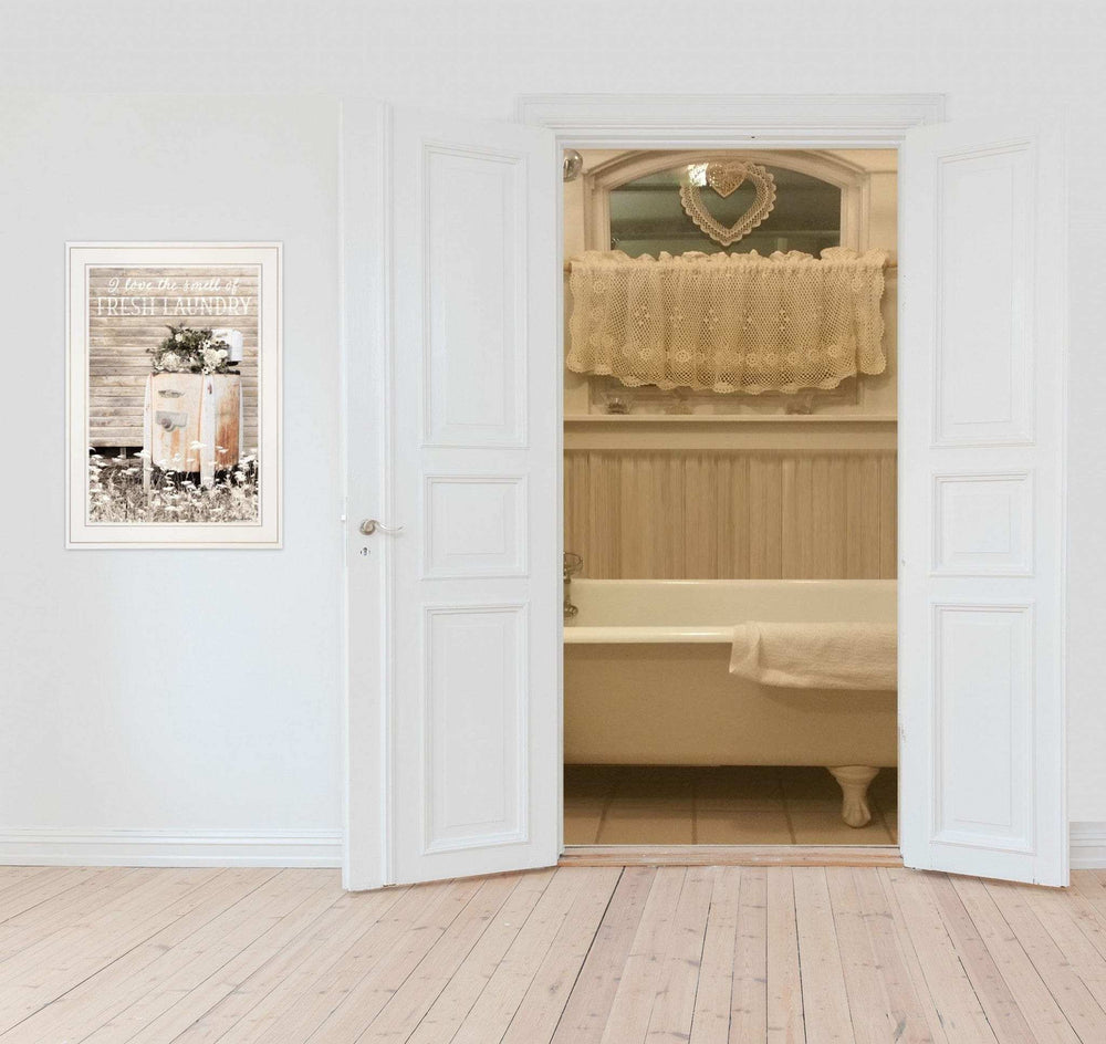 Fresh Laundry 1 White Framed Print Bathroom Wall Art - Homeroots - Flyclothing LLC