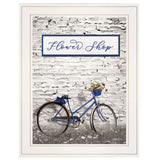 Flower Shop Bicycle 1 White Framed Print Wall Art - Homeroots - Flyclothing LLC