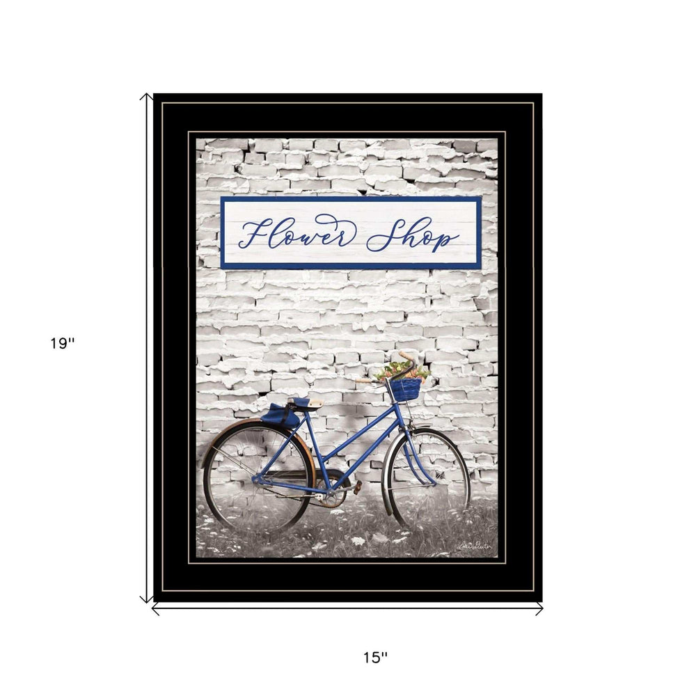 Flower Shop Bicycle 2 Black Framed Print Wall Art - Homeroots - Flyclothing LLC