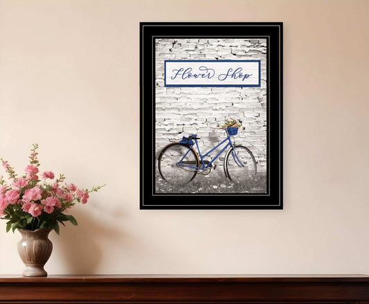 Flower Shop Bicycle 2 Black Framed Print Wall Art - Homeroots - Flyclothing LLC