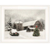 Farmhouse Christmas 1 White Framed Print Wall Art - Homeroots - Flyclothing LLC