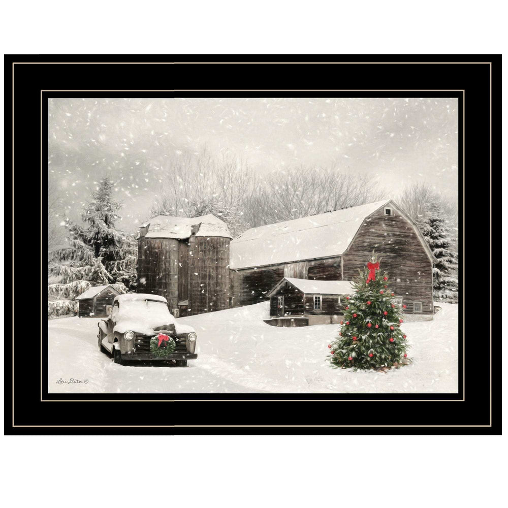 Farmhouse Christmas 2 Black Framed Print Wall Art - Homeroots - Flyclothing LLC