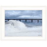 Blue Waves 1 White Framed Print Wall Art - Homeroots - Flyclothing LLC