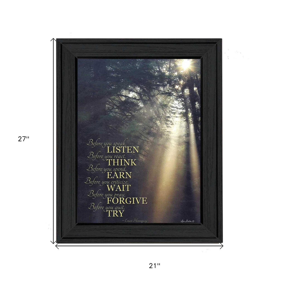 Before You 2 Black Framed Print Wall Art - Homeroots - Flyclothing LLC