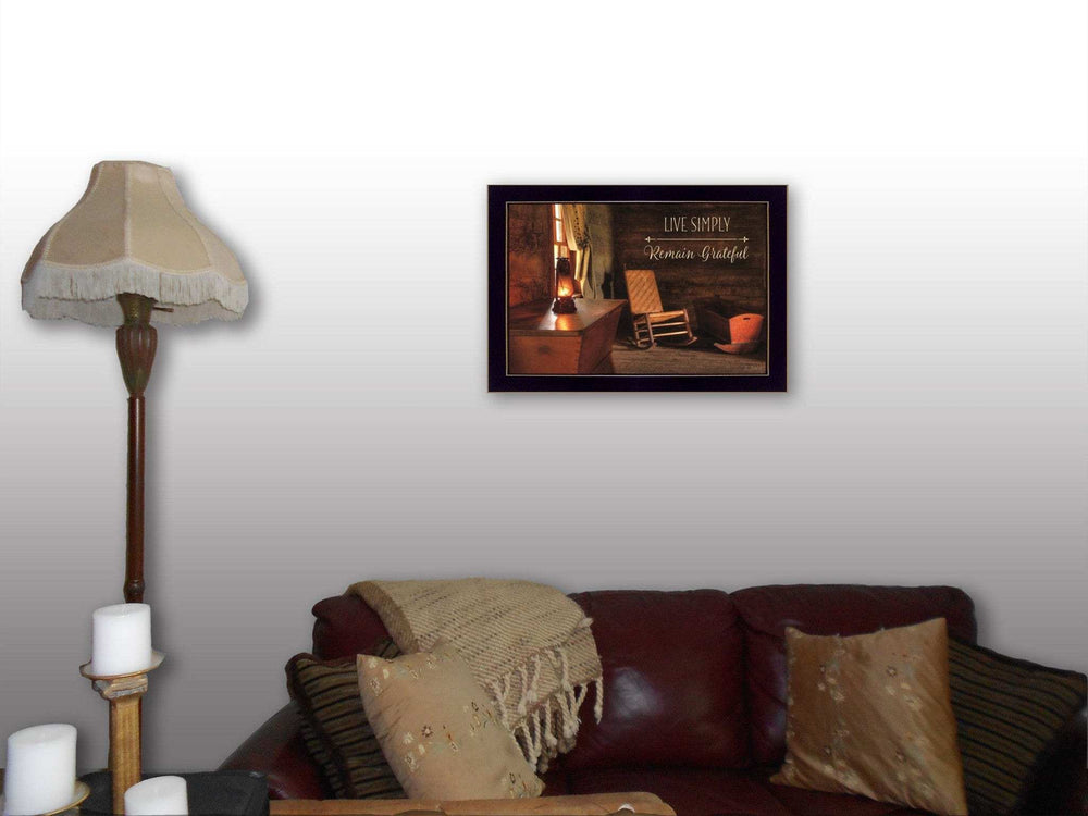 Live Simply 3 Black Framed Print Wall Art - Homeroots - Flyclothing LLC