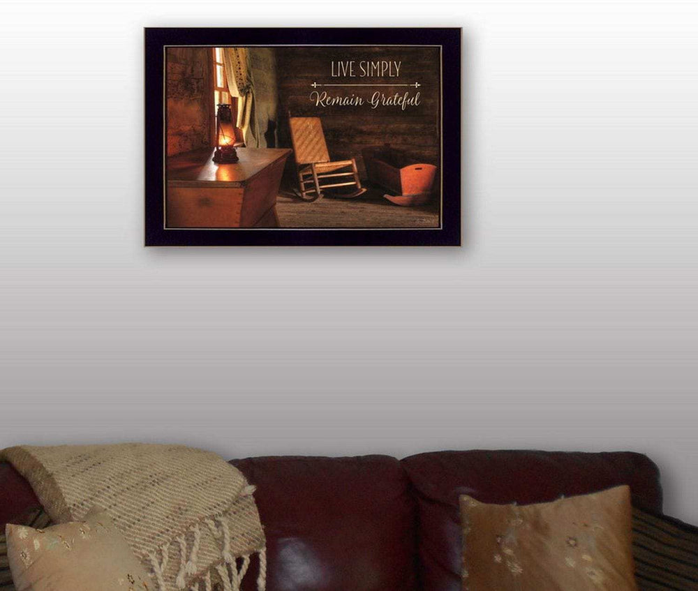 Live Simply 3 Black Framed Print Wall Art - Homeroots - Flyclothing LLC