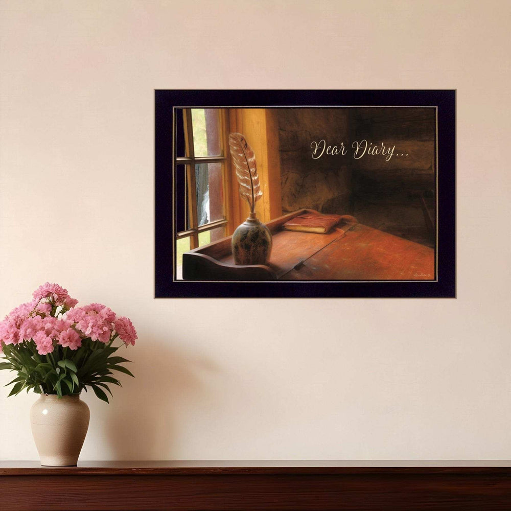 Dear Diary Black Framed Print Wall Art - Homeroots - Flyclothing LLC