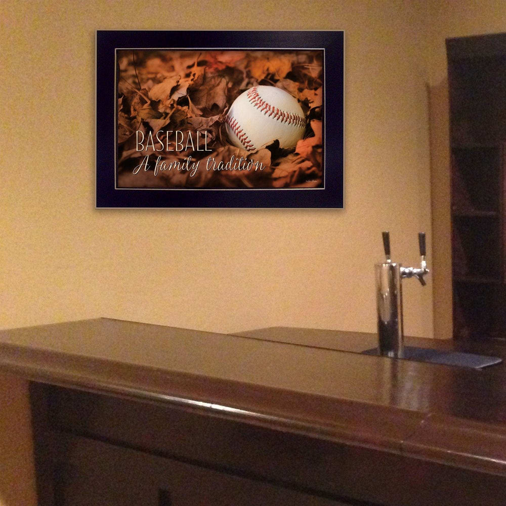 Baseball A Family Tradition Black Framed Print Wall Art - Homeroots - Flyclothing LLC
