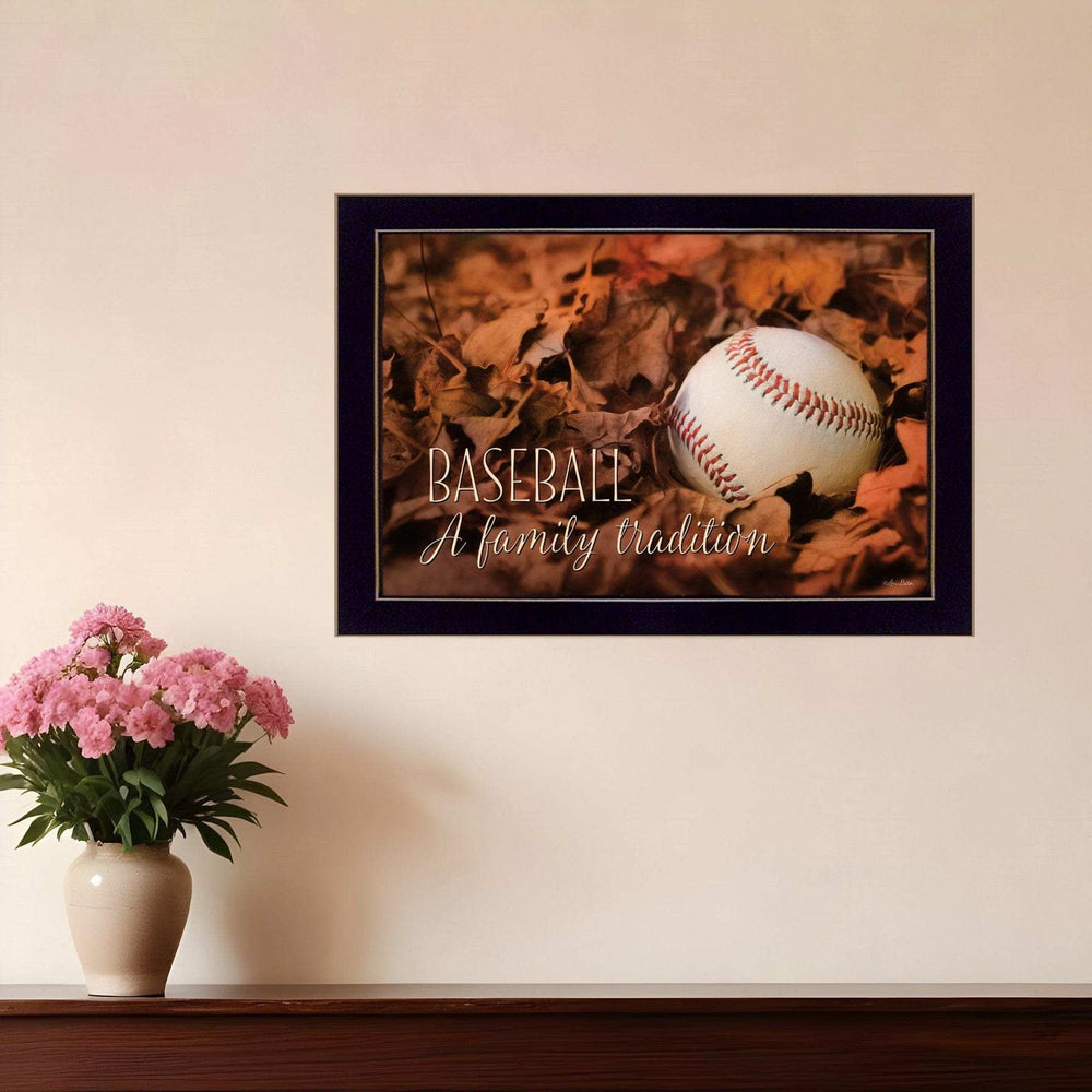 Baseball A Family Tradition Black Framed Print Wall Art - Homeroots - Flyclothing LLC