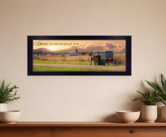 Choose this Day Who You will Serve Black Framed Print Wall Art - Homeroots - Flyclothing LLC