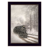 Snowy Locomotive 1 Black Framed Print Wall Art - Homeroots - Flyclothing LLC