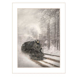 Snowy Locomotive 2 White Framed Print Wall Art - Homeroots - Flyclothing LLC
