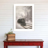 Snowy Locomotive 2 White Framed Print Wall Art - Homeroots - Flyclothing LLC