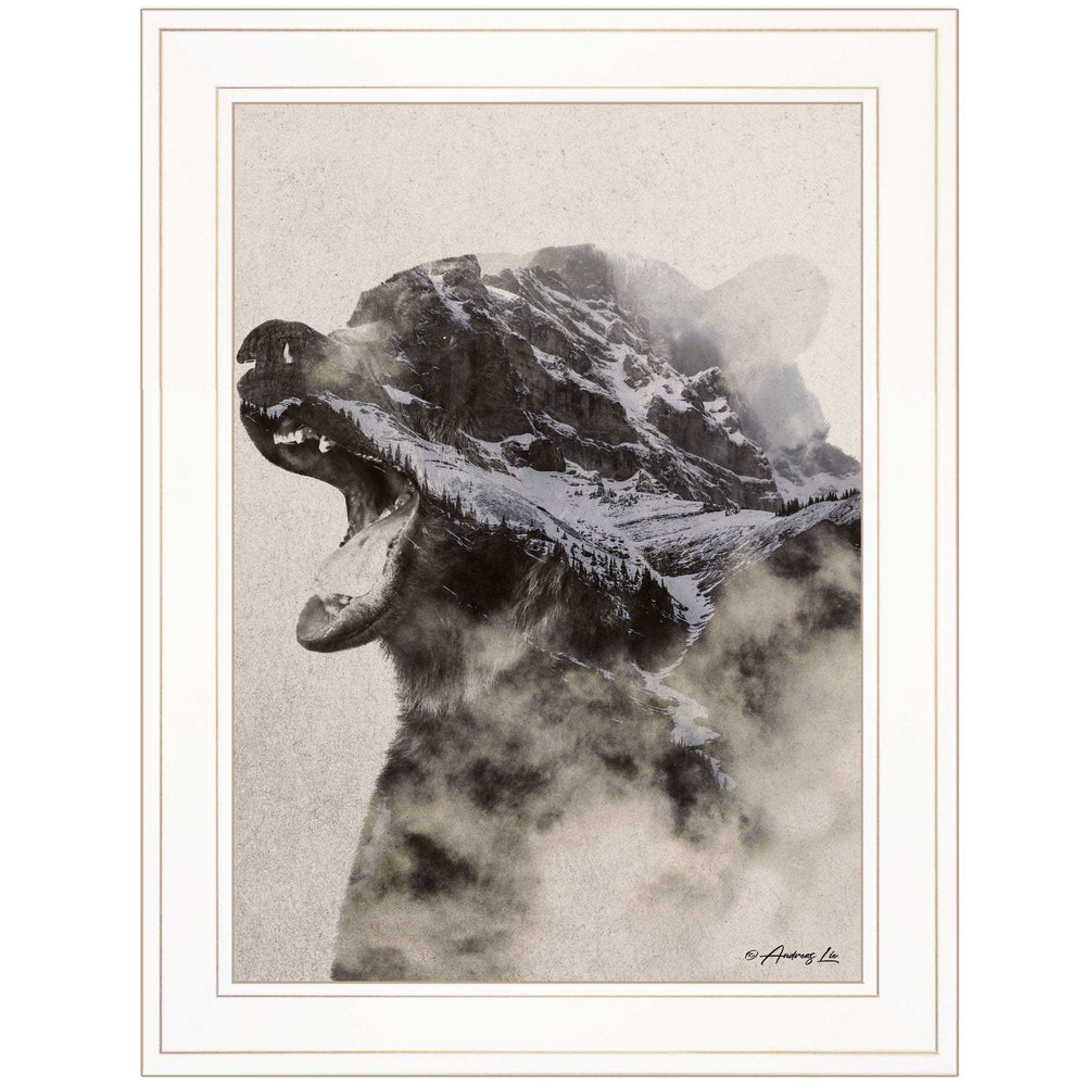 Bear Fog 1 White Framed Print Wall Art - Homeroots - Flyclothing LLC