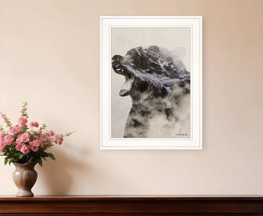 Bear Fog 1 White Framed Print Wall Art - Homeroots - Flyclothing LLC