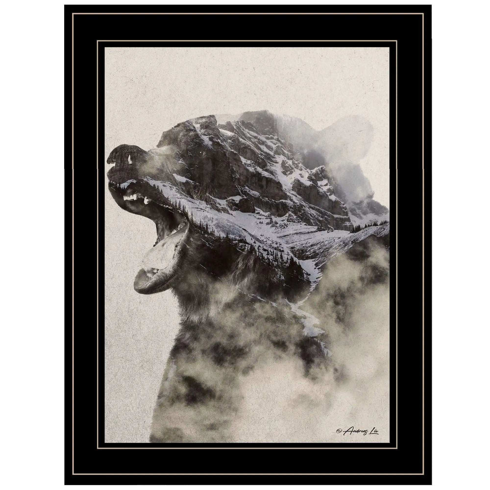 Bear Fog 2 Black Framed Print Wall Art - Homeroots - Flyclothing LLC