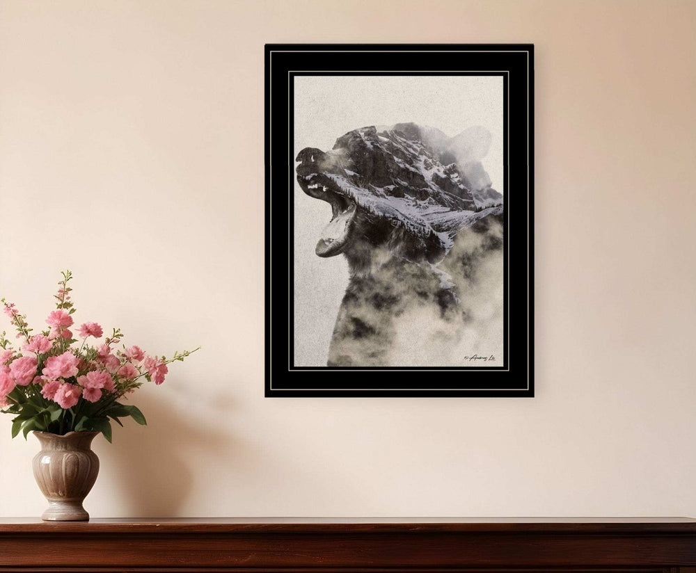 Bear Fog 2 Black Framed Print Wall Art - Homeroots - Flyclothing LLC
