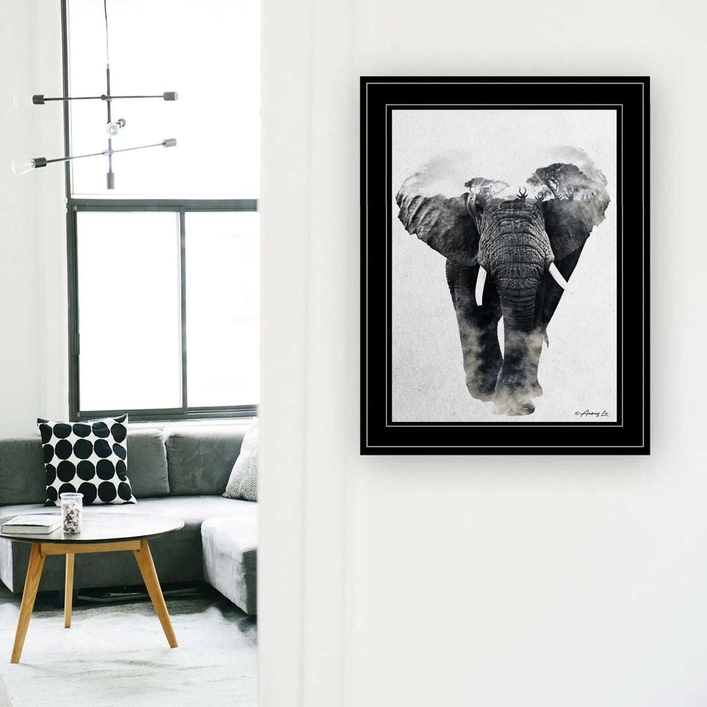 Elephant Walk 2 Black Framed Print Wall Art - Homeroots - Flyclothing LLC