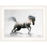 Running White Stallion 1 White Framed Print Wall Art - Homeroots - Flyclothing LLC