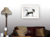 Running White Stallion 1 White Framed Print Wall Art - Homeroots - Flyclothing LLC