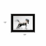 Running White Stallion 2 Black Framed Print Wall Art - Homeroots - Flyclothing LLC